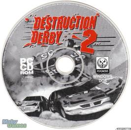 Artwork on the Disc for Destruction Derby 2 on the Microsoft DOS.