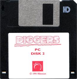 Artwork on the Disc for Diggers on the Microsoft DOS.