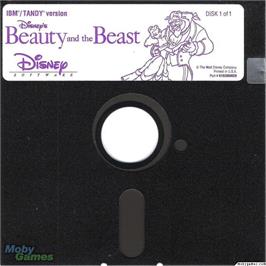 Artwork on the Disc for Disney's Beauty and the Beast on the Microsoft DOS.