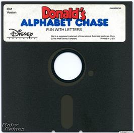 Artwork on the Disc for Donald's Alphabet Chase on the Microsoft DOS.