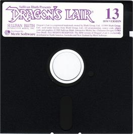 Artwork on the Disc for Dragon's Lair CD-ROM on the Microsoft DOS.