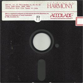Artwork on the Disc for E-Motion on the Microsoft DOS.