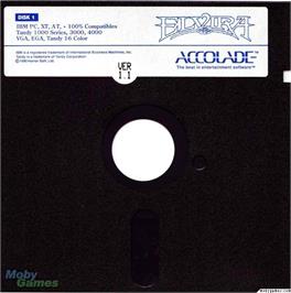 Artwork on the Disc for Elvira on the Microsoft DOS.