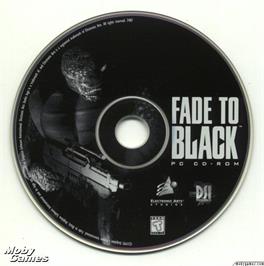 Artwork on the Disc for Fade To Black on the Microsoft DOS.