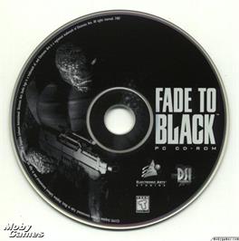 Artwork on the Disc for Fade to Black on the Microsoft DOS.