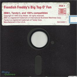 Artwork on the Disc for Fiendish Freddy's Big Top O' Fun on the Microsoft DOS.