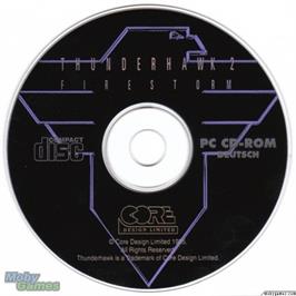 Artwork on the Disc for Firestorm - Thunderhawk 2 on the Microsoft DOS.