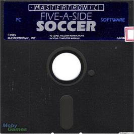 Artwork on the Disc for Five-A-Side Soccer on the Microsoft DOS.