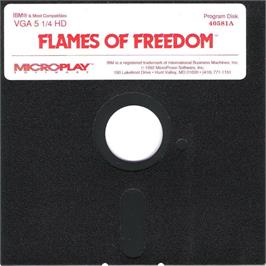 Artwork on the Disc for Flames of Freedom on the Microsoft DOS.