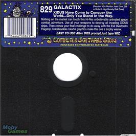 Artwork on the Disc for Galactix (1992) on the Microsoft DOS.