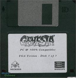 Artwork on the Disc for Genesia on the Microsoft DOS.