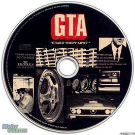 Artwork on the Disc for Grand Theft Auto on the Microsoft DOS.