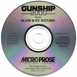 Artwork on the Disc for Gunship 2000 on the Microsoft DOS.