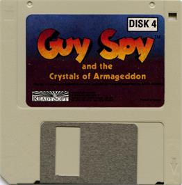 Artwork on the Disc for Guy Spy and the Crystals of Armageddon on the Microsoft DOS.