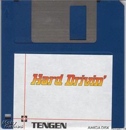 Artwork on the Disc for Hard Drivin' on the Microsoft DOS.
