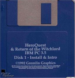 Artwork on the Disc for HeroQuest on the Microsoft DOS.