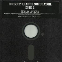 Artwork on the Disc for Hockey League Simulator on the Microsoft DOS.