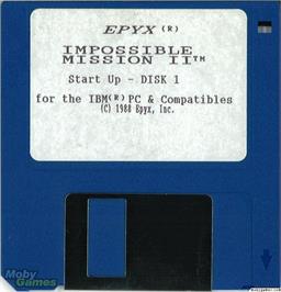 Artwork on the Disc for Impossible Mission 2 on the Microsoft DOS.