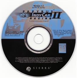 Artwork on the Disc for Indycar Racing 2 on the Microsoft DOS.