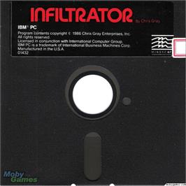 Artwork on the Disc for Infiltrator on the Microsoft DOS.