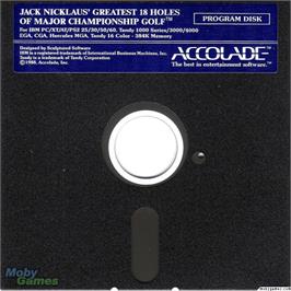 Artwork on the Disc for Jack Nicklaus' Greatest 18 Holes of Major Championship Golf on the Microsoft DOS.