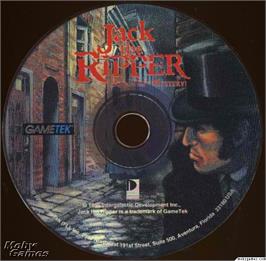 Artwork on the Disc for Jack The Ripper on the Microsoft DOS.
