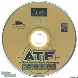 Artwork on the Disc for Jane's Combat Simulations Advanced Tactical Fighters on the Microsoft DOS.