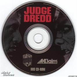 Artwork on the Disc for Judge Dredd on the Microsoft DOS.