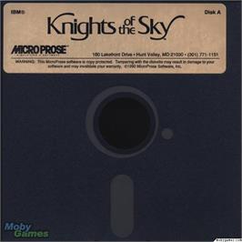 Artwork on the Disc for Knights of the Sky on the Microsoft DOS.
