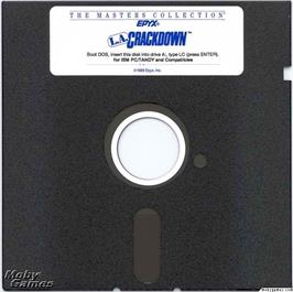 Artwork on the Disc for L.A. Crackdown on the Microsoft DOS.