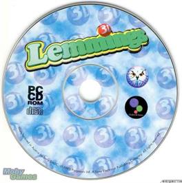 Artwork on the Disc for Lemmings 3D on the Microsoft DOS.