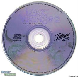 Artwork on the Disc for Lost Vikings 2 - Norse by Norsewest on the Microsoft DOS.