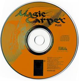 Artwork on the Disc for Magic Carpet Plus on the Microsoft DOS.