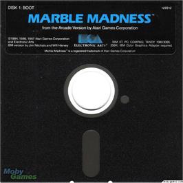 Artwork on the Disc for Marble Madness on the Microsoft DOS.