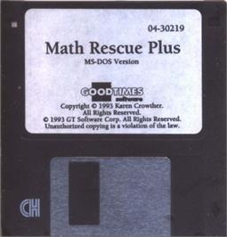 Artwork on the Disc for Math Rescue Plus on the Microsoft DOS.