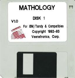 Artwork on the Disc for Mathology on the Microsoft DOS.