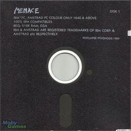 Artwork on the Disc for Menace on the Microsoft DOS.