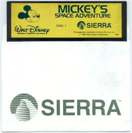 Artwork on the Disc for Mickey's Space Adventure on the Microsoft DOS.