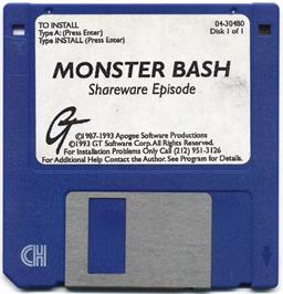 Artwork on the Disc for Monster Bash on the Microsoft DOS.