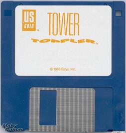 Artwork on the Disc for Nebulus on the Microsoft DOS.