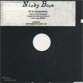 Artwork on the Disc for Nicky Boom on the Microsoft DOS.