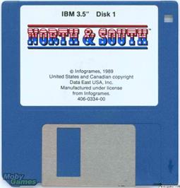 Artwork on the Disc for North And South on the Microsoft DOS.