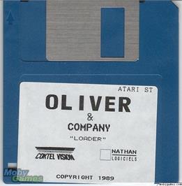 Artwork on the Disc for Oliver & Company on the Microsoft DOS.
