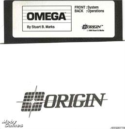Artwork on the Disc for Omega (1988) on the Microsoft DOS.