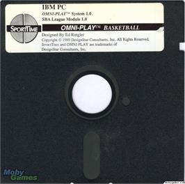 Artwork on the Disc for Omni-play Basketball on the Microsoft DOS.