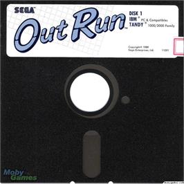 Artwork on the Disc for Out Run on the Microsoft DOS.
