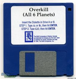 Artwork on the Disc for Overkill (1996) on the Microsoft DOS.