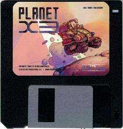 Artwork on the Disc for Planet X3 on the Microsoft DOS.