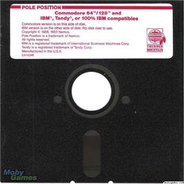 Artwork on the Disc for Pole Position on the Microsoft DOS.