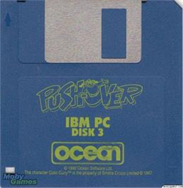 Artwork on the Disc for Pushover on the Microsoft DOS.